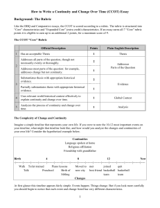 How to Write a Continuity and Change Over Time (CCOT) Essay