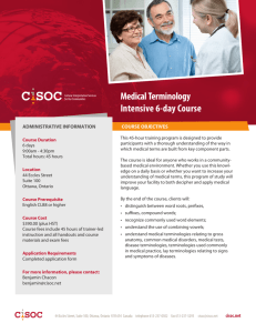Medical Terminology Intensive 6-day Course