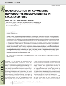 rapid evolution of asymmetric reproductive incompatibilities in