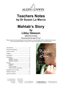 Teachers Notes Mahtab's Story
