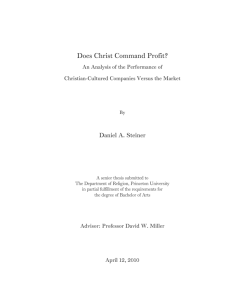 Does Christ Comman Profit - American Values Investments