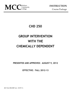 chd 250 group intervention with the chemically dependent