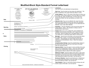 Modified-Block Style-Standard Format Letterhead