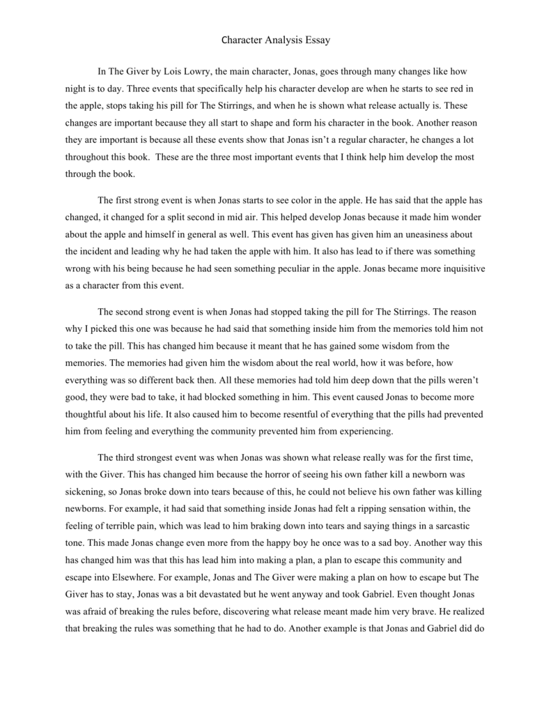 Character Analysis Essay