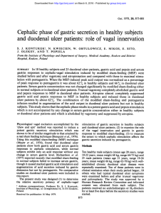 Cephalic phase of gastric secretion in healthy subjects and