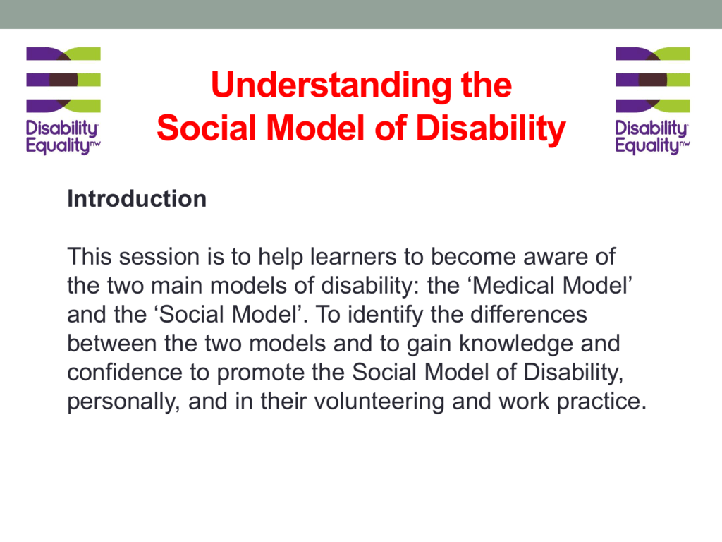 research paper on social model of disability