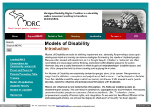 Models of Disability | Michigan Disability Rights Coalition