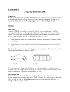 Experiment 1 Mapping Electric Fields