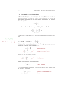 7.4 Solving Rational Equations