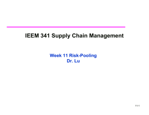 IEEM 341 Supply Chain Management