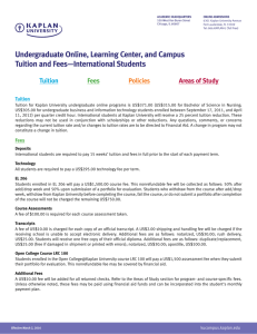 Undergraduate International Tuition and Fees