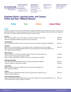 Graduate Veteran Tuition and Fees