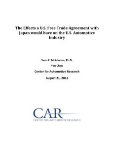 The Effects a U.S. Free Trade Agreement with Japan would have on