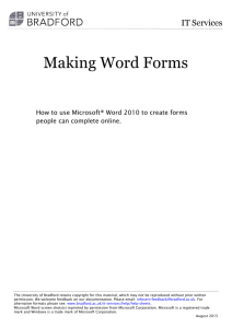 Making Word Forms - University of Bradford