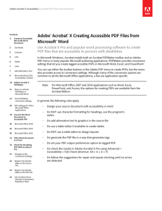 Acrobat X Accessible PDF from Microsoft Word