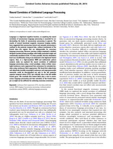 Neural Correlates of Subliminal Language Processing