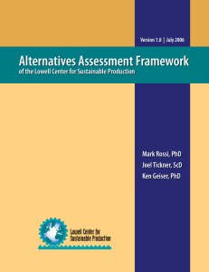 Alternatives Assessment Framework - Lowell Center for Sustainable