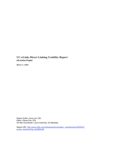 UC-eLinks Direct Linking Usability Report