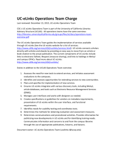 UC-eLinks Operations Team Charge