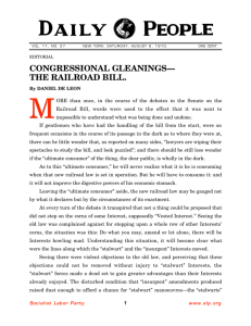 congressional gleanings— the railroad bill.
