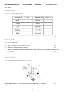 COMPONENT SYMBOL COMPONENT SYMBOL wire resistor switch