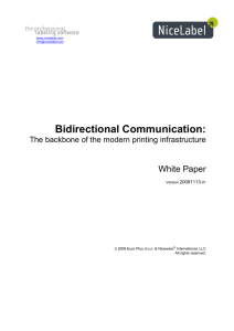 White paper: Bidirectional printer communication