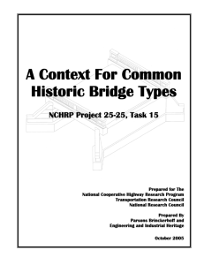 A Context For Common Historic Bridge Types