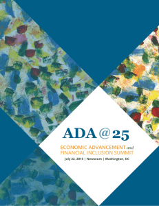 ADA@25: ECONOMIC ADVANCEMENT and FINANCIAL