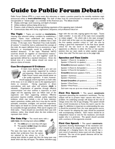 Guide to Public Forum Debate