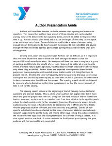 Author Presentation Guide - Kentucky YMCA Youth Association