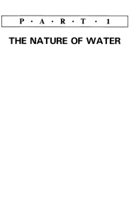 THE NATURE OF WATER