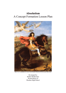 Absolutism A Concept Formation Lesson Plan