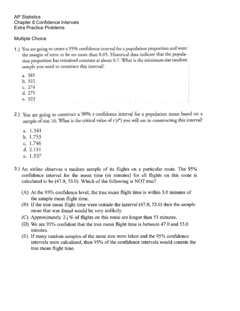 ap statistics 8.2 homework answers
