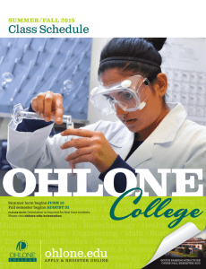 Class Schedule - Ohlone College