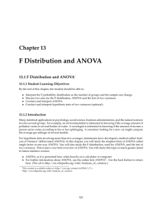 F Distribution and ANOVA