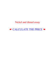 Nickel and dimed essay - Assignment writers australia