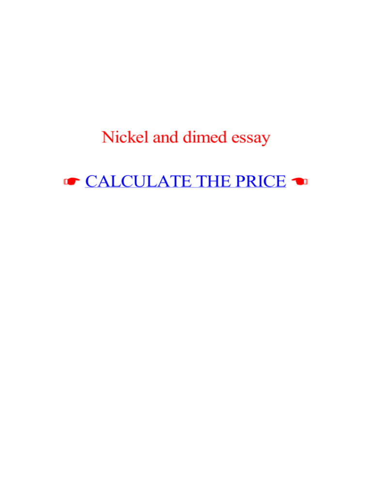 essay on nickel and dimed