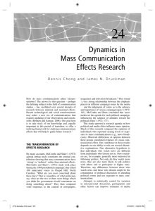 Dynamics in Mass Communication Effects Research