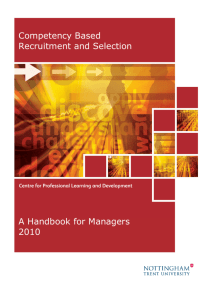 Competency Based Recruitment and Selection A Handbook for