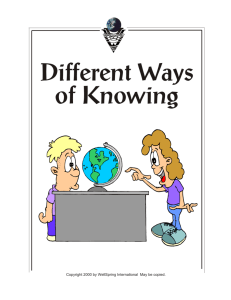 Different Ways of Knowing - Slides & Notes