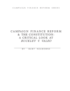 campaign finance reform & the constitution: a critical look at buckley