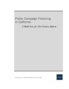 Public Campaign Financing in California