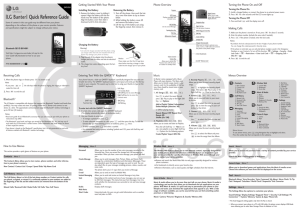 LG Banter Quick Reference Guide