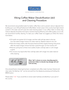 Viking Coffee Maker Decalcification (dcl) and Cleaning Procedure