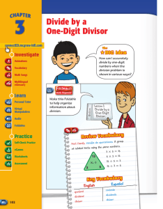 3 Divide by a One-Digit Divisor - Macmillan/McGraw-Hill