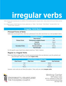 irregular verbs - University of Maryland, Baltimore