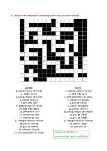 Verb Crossword Puzzle