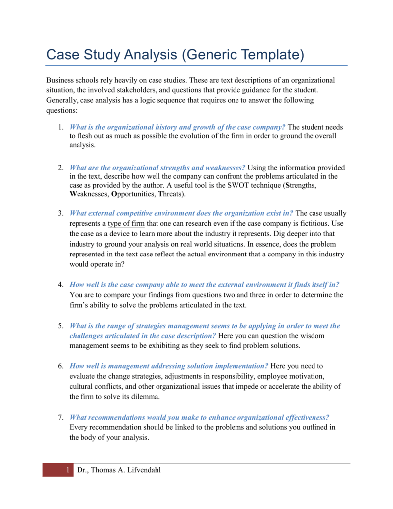 Case Study Assessment Template from s3.studylib.net