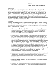 CHM 31 Lab 1 – Melting Point Determination Introduction: Melting