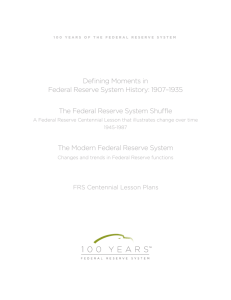 Defining Moments in Federal Reserve System History: 1907–1935